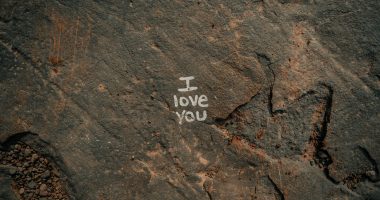 White Chalk On Brown Rock